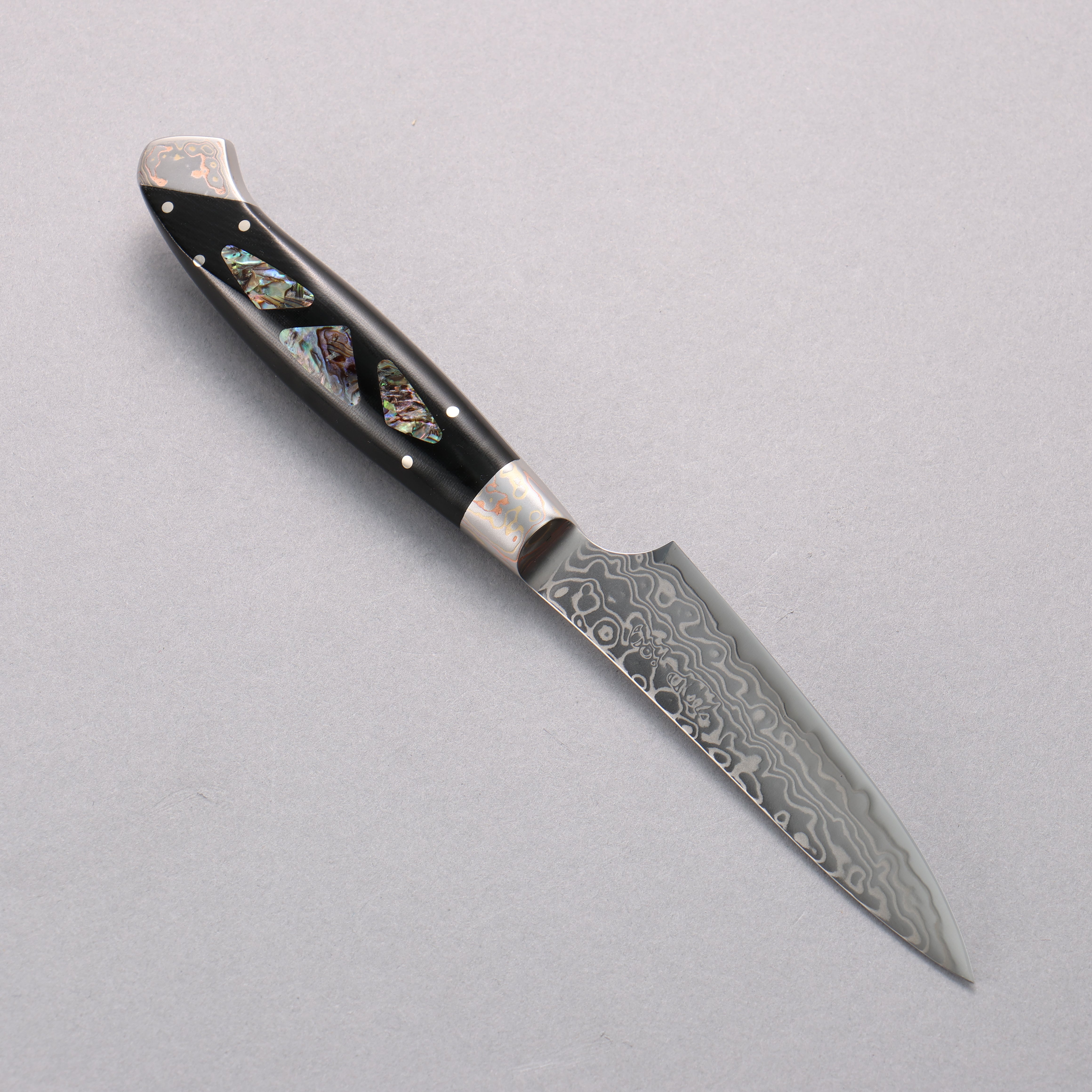 Premium ZDP189 Damascus Petty Utility Knife - 95mm Blade with Abalone Inlay Handle - Perfect for Kitchen Prep, Sushi Making & Precision Cutting