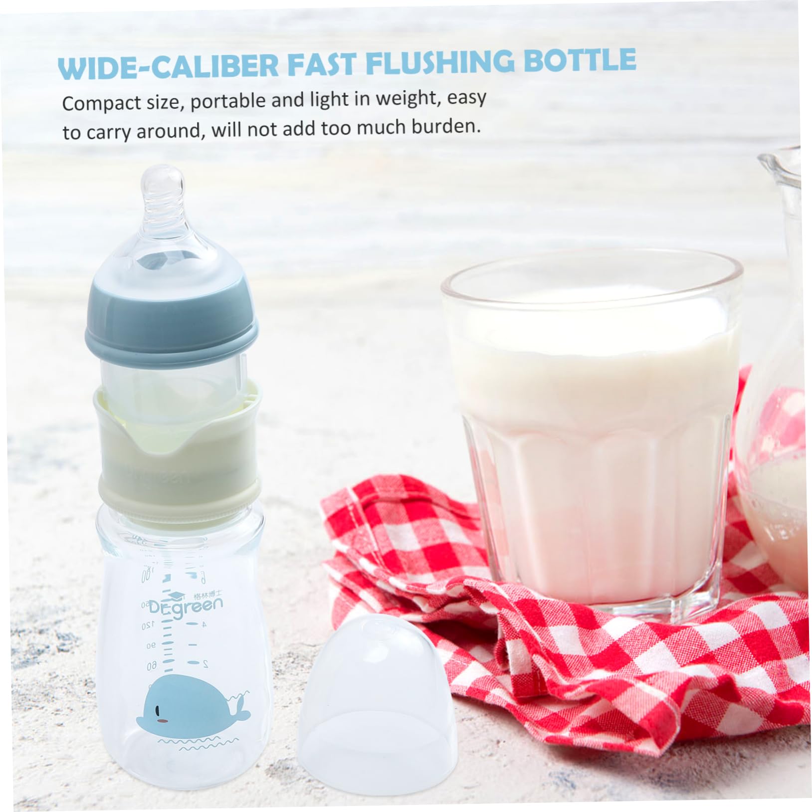 HEMOTON 5-Piece Glass Baby Bottle Set - BPA-Free Milk Storage Containers for Breastfeeding & Formula - Perfect for Travel, Daycare & Outdoor Activities