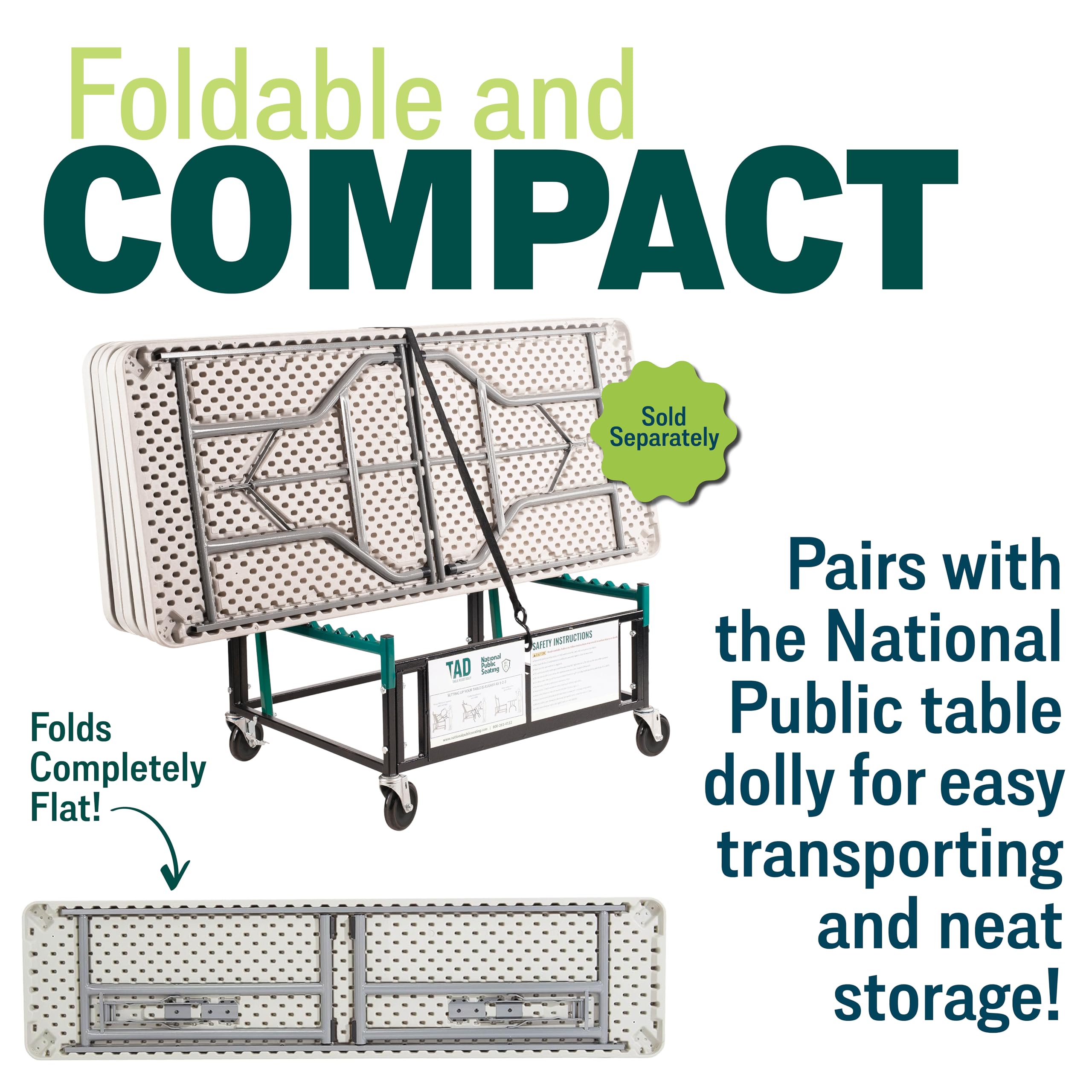 National Public Seating 18x72 Inch Heavy Duty Folding Table - Portable & Durable Speckled Gray Conference Table for Office, Training Rooms, Events - Lightweight Foldable Indoor/Outdoor Use - Perfect for Seminars, Meetings & Outdoor Gatherings