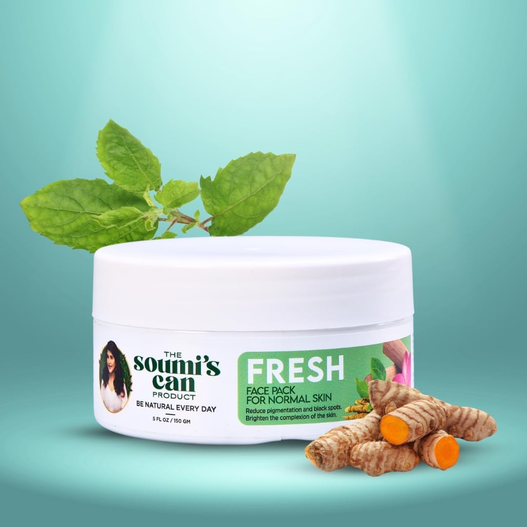 Soumi's Fresh Face Pack for Normal Skin - 150gm Hydrating & Brightening Facial Mask | Pack of 1 | Perfect for Daily Skincare Routine & Spa Day at Home