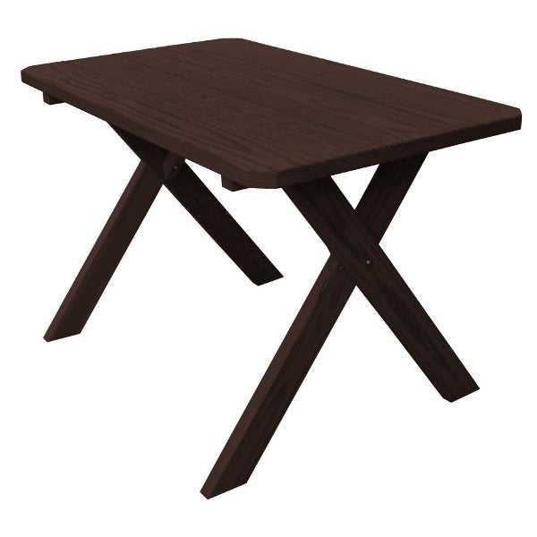 Pressure Treated Pine Crossleg Table - Durable Outdoor Patio Dining Furniture for Garden, Deck & Backyard - Weather Resistant & Long-Lasting