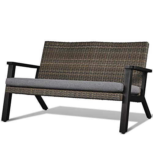 Modern Black Outdoor Patio Bench - Durable Weather-Resistant Garden Seating for Backyard, Poolside & Deck - Afuera Living Contemporary Furniture