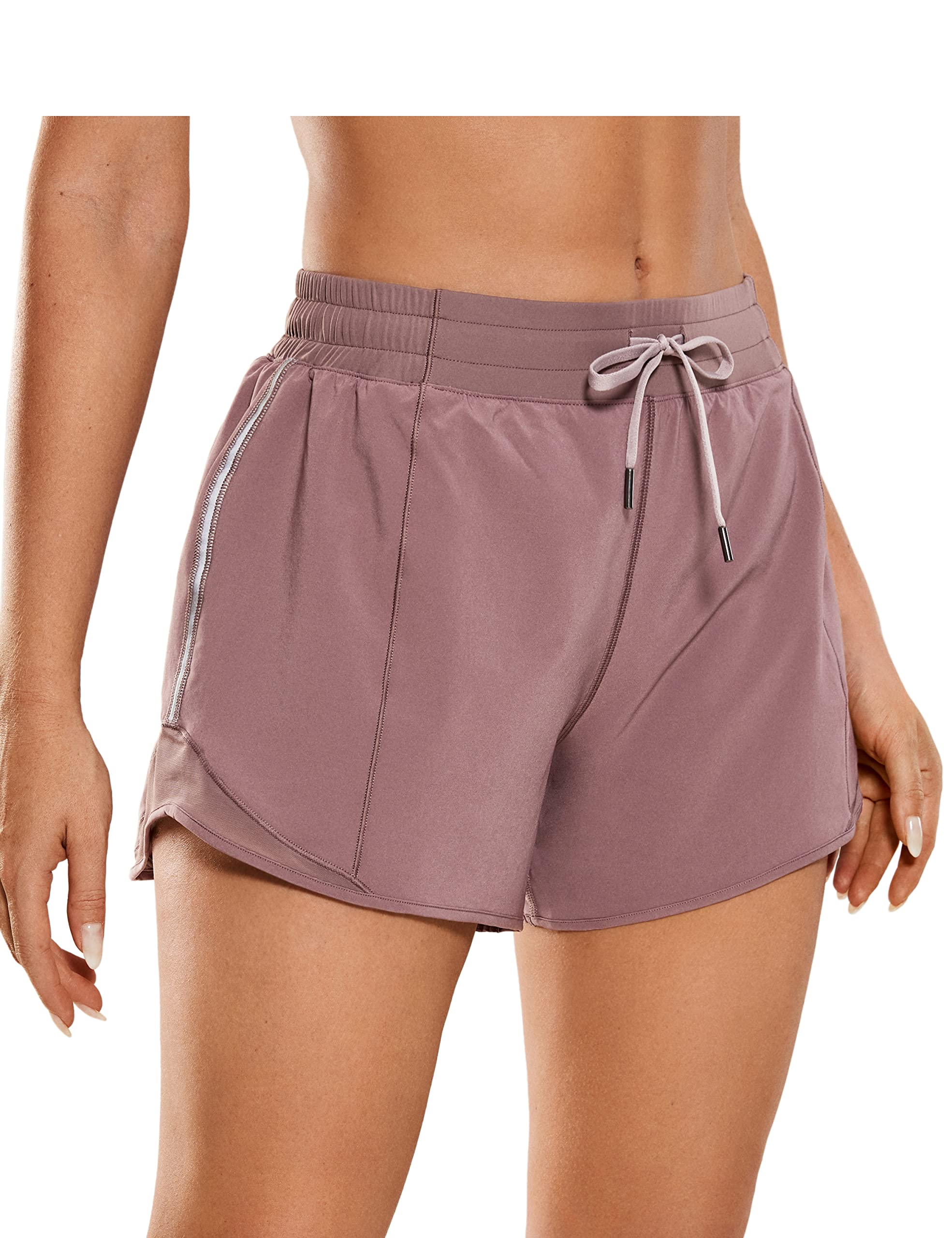 CRZ YOGA Women's Running Shorts with Zip Pocket - 4
