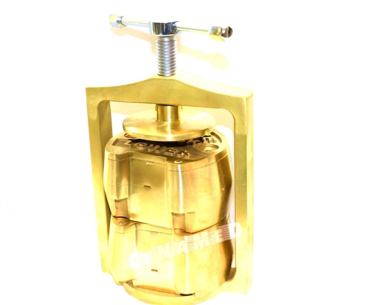 Dental Lab Spring Press with Two Flask Original Brass - 3 Piece Set for Crown & Bridge Work | CYNAMED | Perfect for Dental Technicians & Prosthodontics
