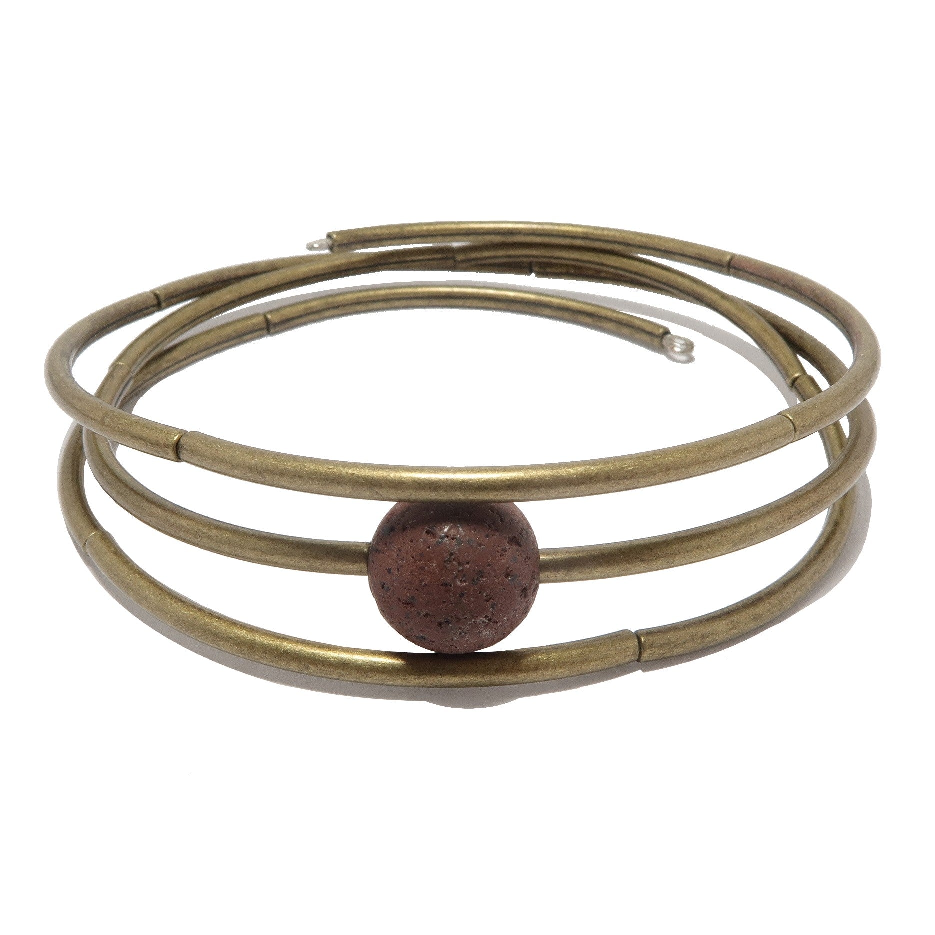 Lava Bracelet - Red Magma Earth Core Memory Wire Coil Wrap Jewelry for Women & Men | Perfect for Gifts, Meditation & Spiritual Healing