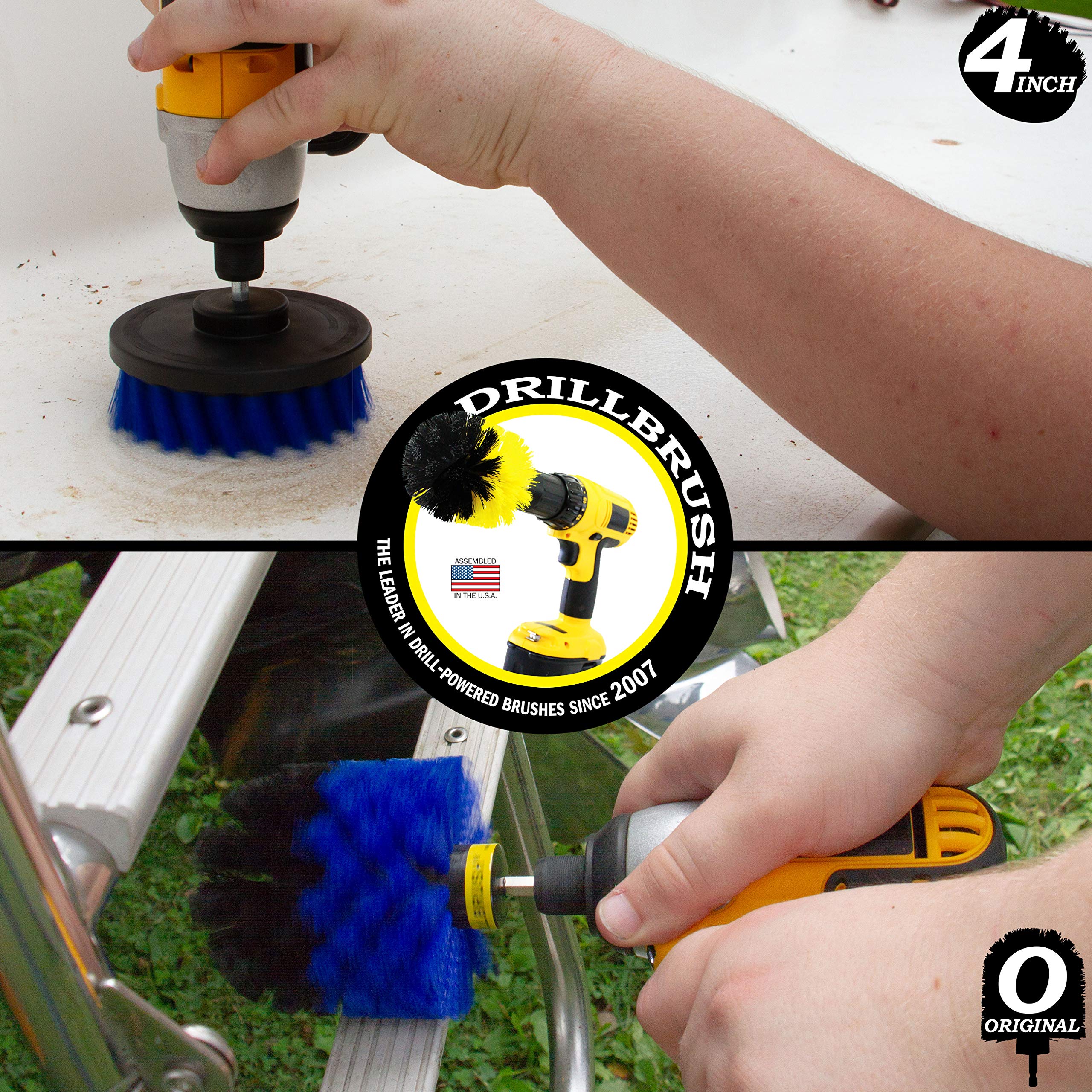 Marine Cleaning Brush Set - Boat & Hull Scrubber Kit with Spinning Drill Attachment - Aquatic & Tank Cleaning Brushes for Barnacle Removal - Professional Boat Maintenance Tools for Marine & Dock Use