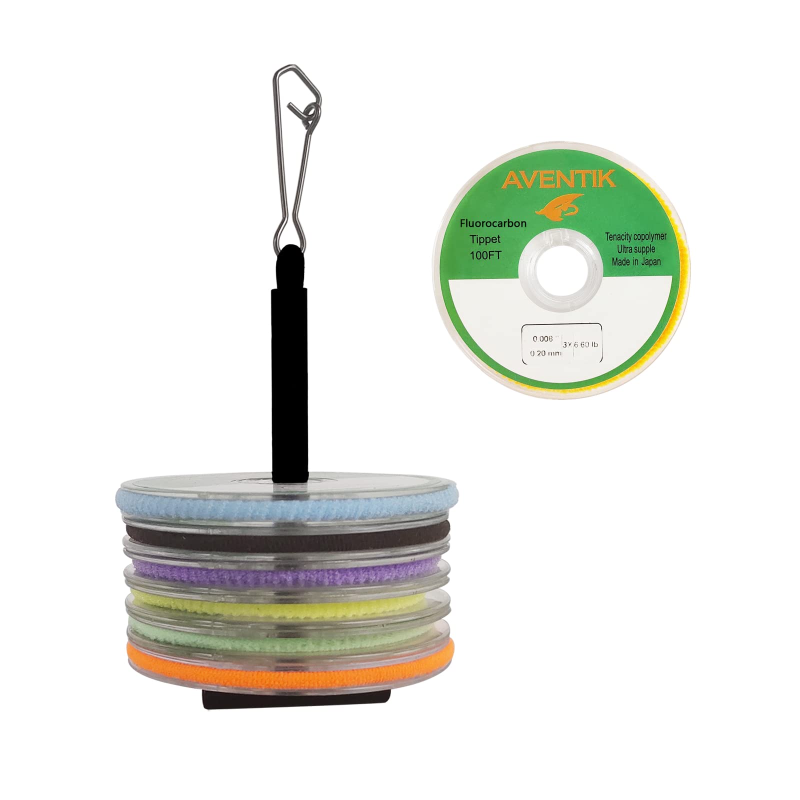 Aventik Fluorocarbon Tippet Leader Fishing Line - Sinking, Invisible Fly Fishing Line for Bass and Carp - Includes Tippet Holder - Perfect for Freshwater and Saltwater Fly Fishing
