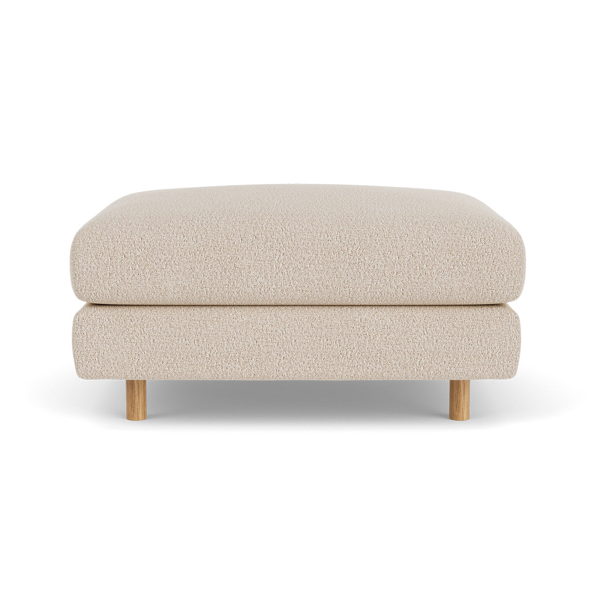 Stylish Dylan Boucle Ottoman - Modern Footrest & Accent Chair for Living Room, Bedroom, or Office - Soft & Durable Upholstered Pouf with Non-Slip Bottom