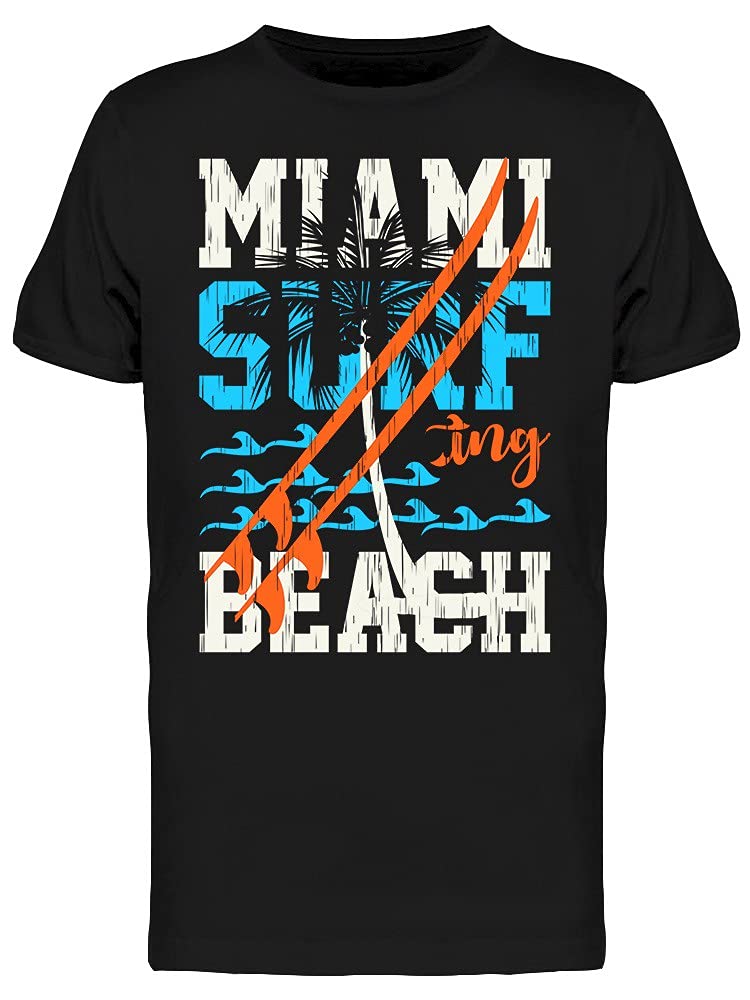 Miami Surfing Beach T-Shirt for Men - Comfortable Cotton Short Sleeve Tee - Perfect for Surfing, Beach Outings & Summer Vacations
