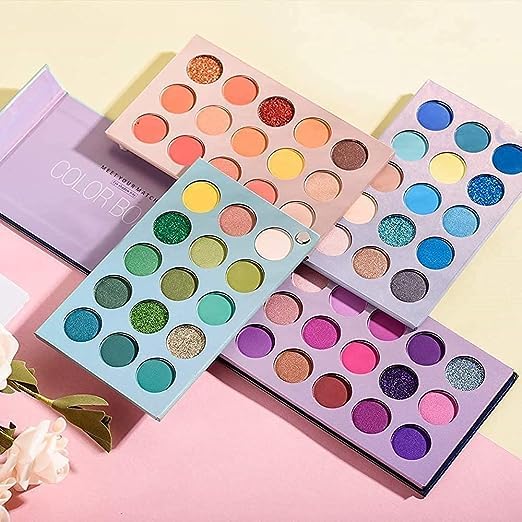 **60-Color Eyeshadow Palette with 7-Piece Brush Set - Highly Pigmented, Blendable Makeup Kit for Professional & Everyday Looks**    *(Use Cases: Perfect for bridal makeup, party glam, daily wear, and professional artistry - ideal for makeup beginners & experts!)*