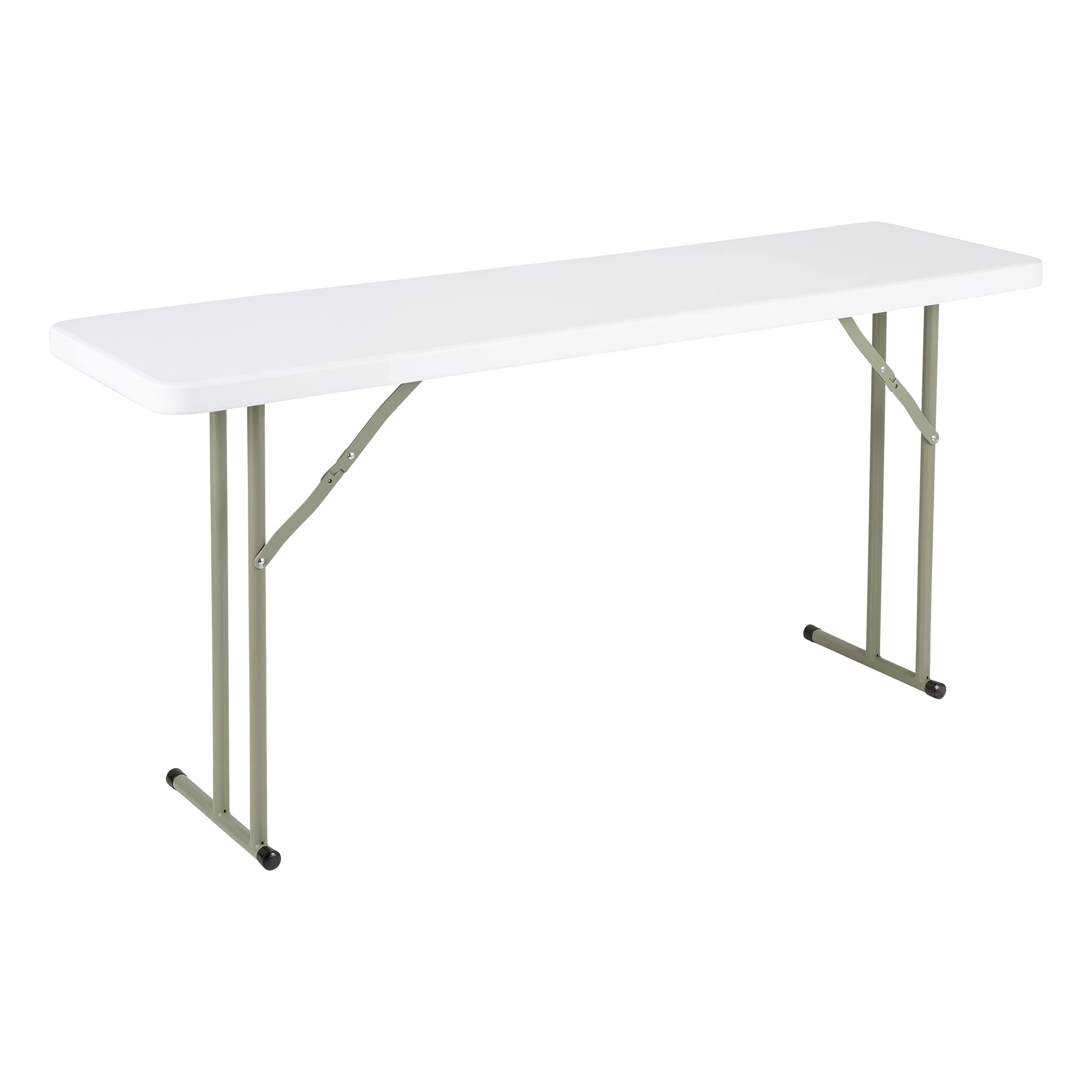 Norwood 5ft Folding Table Indoor Outdoor - Heavy Duty Blow Molded Plastic Training & Event Table - White - Perfect for Classrooms, Meetings, and Outdoor Gatherings