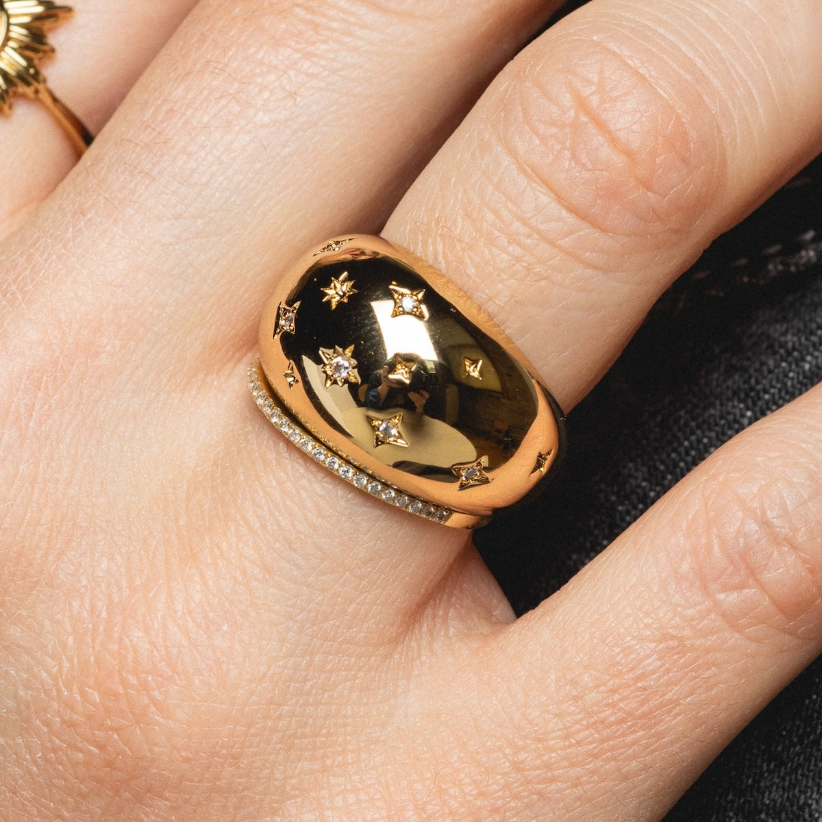 Cosmic Dome XL Ring - Stylish Statement Jewelry for Women & Men - Perfect for Parties, Weddings & Everyday Fashion Accessories