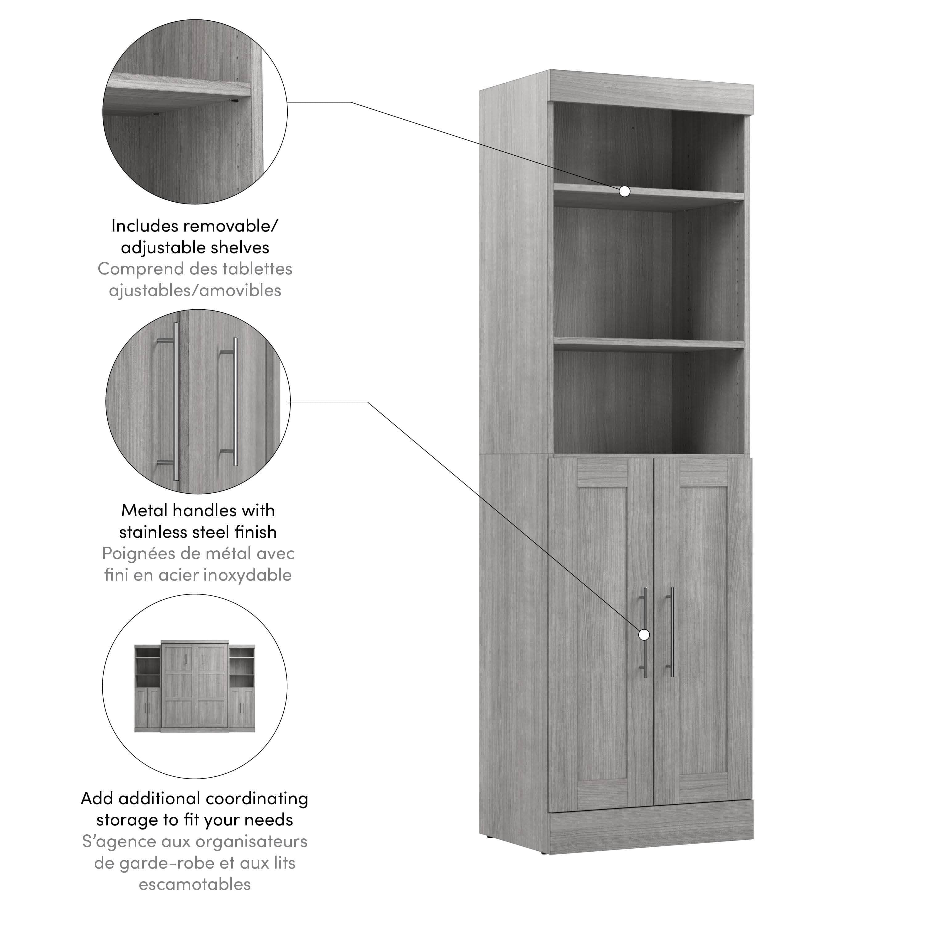25W Closet Organizer with Doors - 6 Color Options for Bedroom, Closet & Home Storage Organization