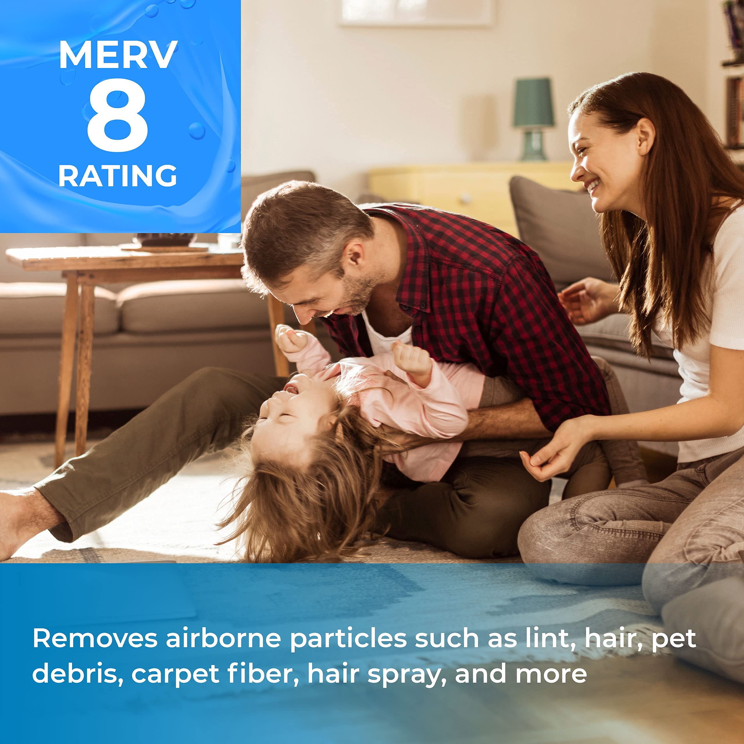 20x25x5 MERV 8 Air Filters (2 Pack) - FS2025/M8-1056/MU2025 Replacement Filters for HVAC Systems - Perfect for Home, Office & Commercial Use
