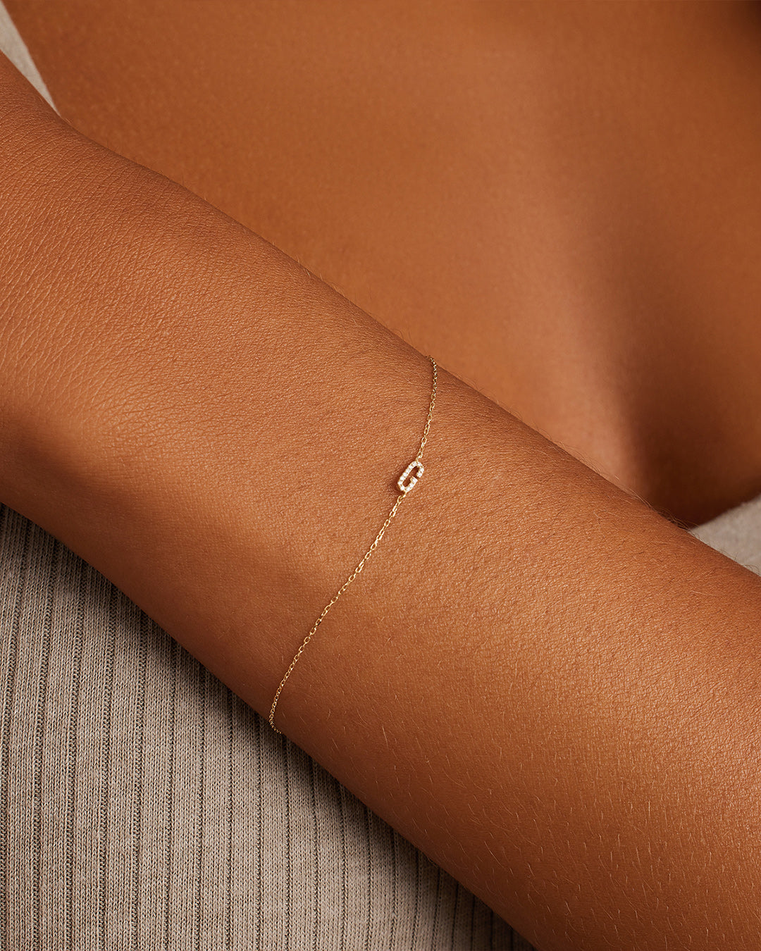 Diamond Pavé Alphabet Bracelet - Personalized Initial Letter Bracelet for Women, Sterling Silver or Gold Plated, Elegant Gift for Birthday, Anniversary, Valentine's Day | Perfect for Everyday Wear & Special Occasions