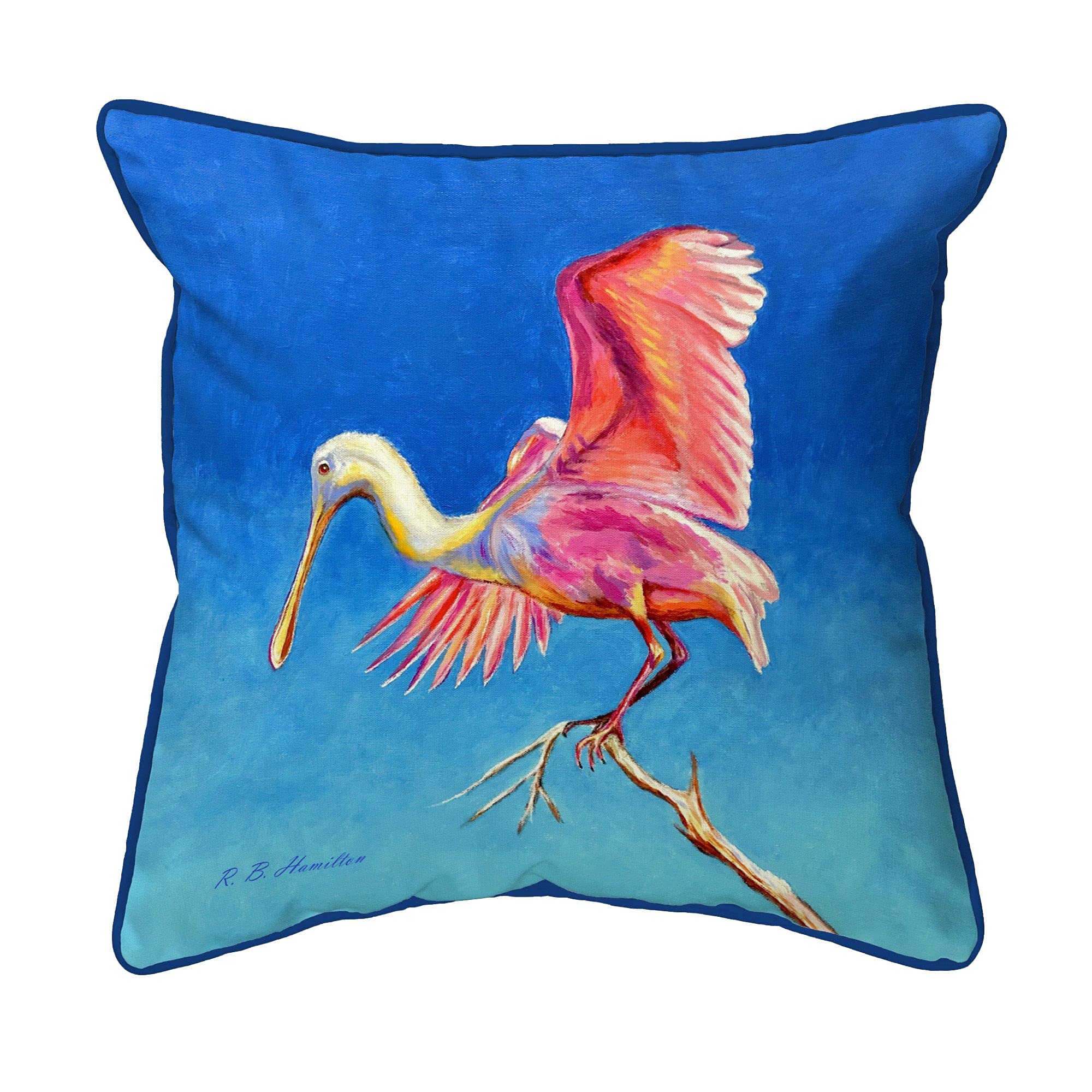 Betsy Drake ZP1228 Decorative Throw Pillow 22x22 Inches - Multi-Color for Couch, Sofa & Bedroom Decor