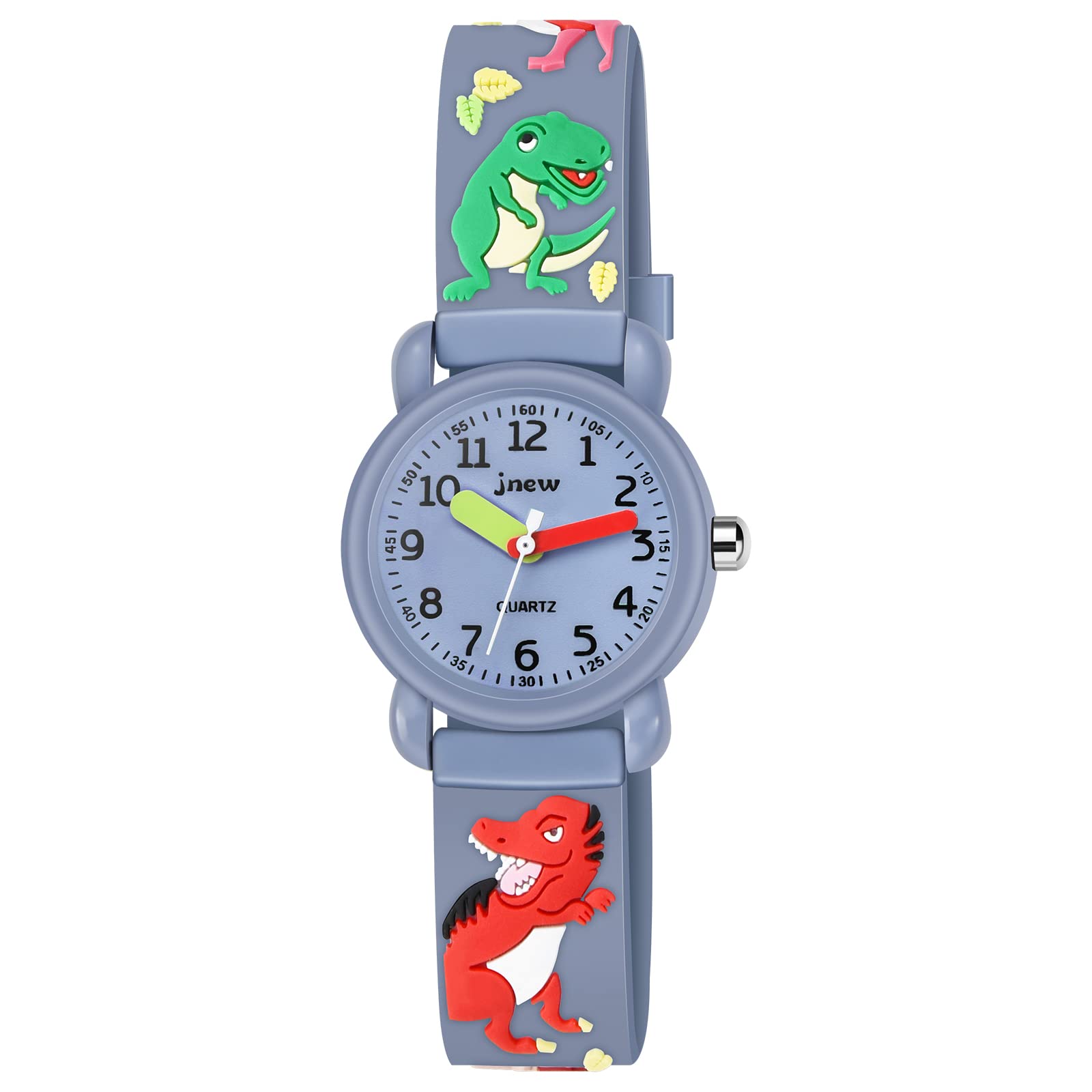 Venhoo 3D Cartoon Dinosaur Kids Watches - Waterproof Silicone Wrist Watch for Boys & Girls Ages 3-10 - Perfect Birthday Gift for Toddlers - Ideal for School, Outdoor Play & Daily Use