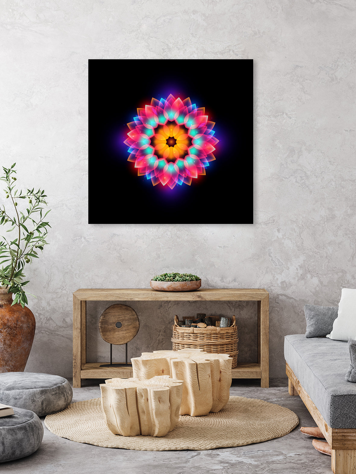 Abstract Flower 3 - Modern Floral Wall Art for Home & Office Decor | Perfect for Living Room, Bedroom, and Workspace Aesthetics