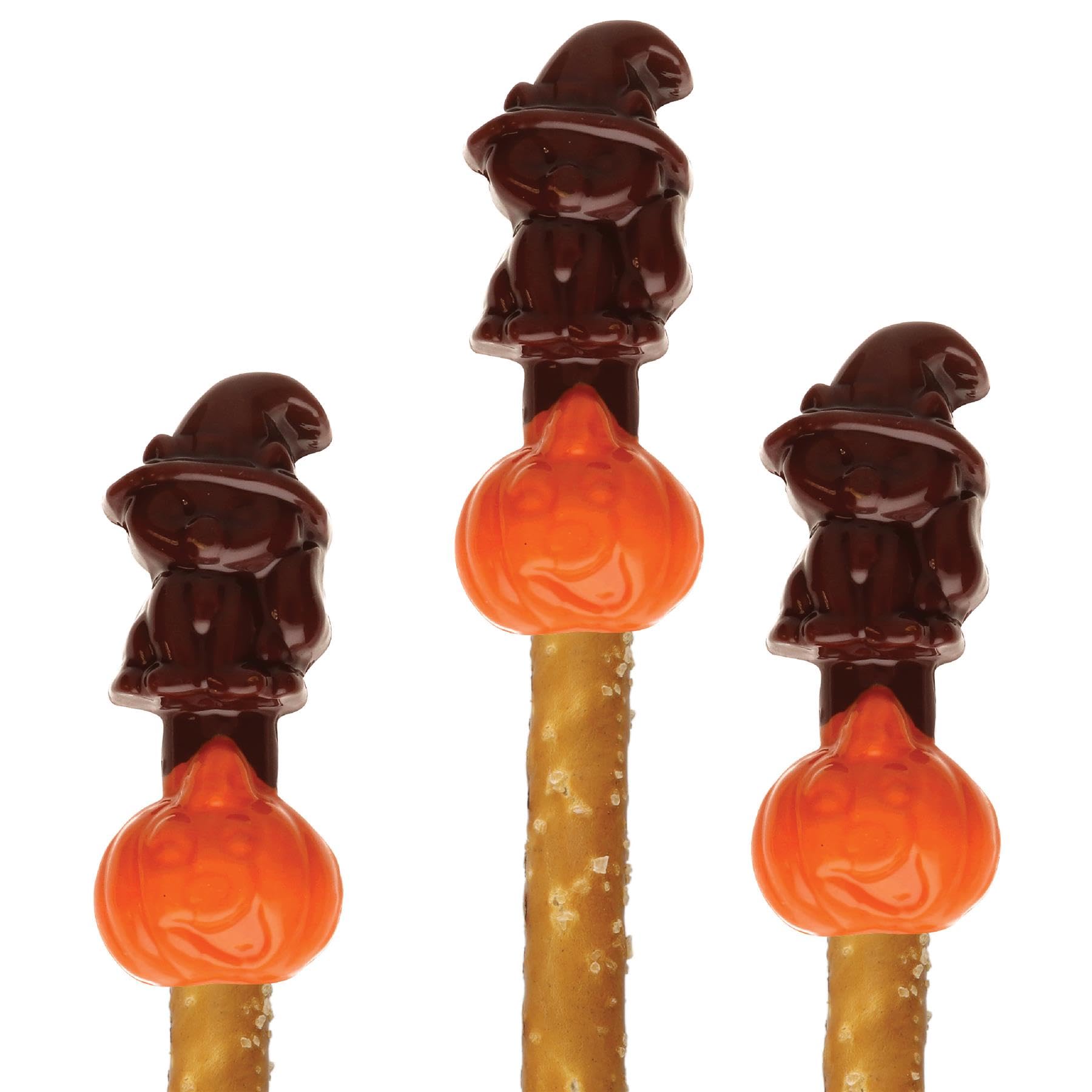 Halloween Chocolate Candy Mold - Cat & Pumpkin Pretzel Pop for DIY Treats | Perfect for Halloween Parties, Trick-or-Treat Favors & Holiday Baking