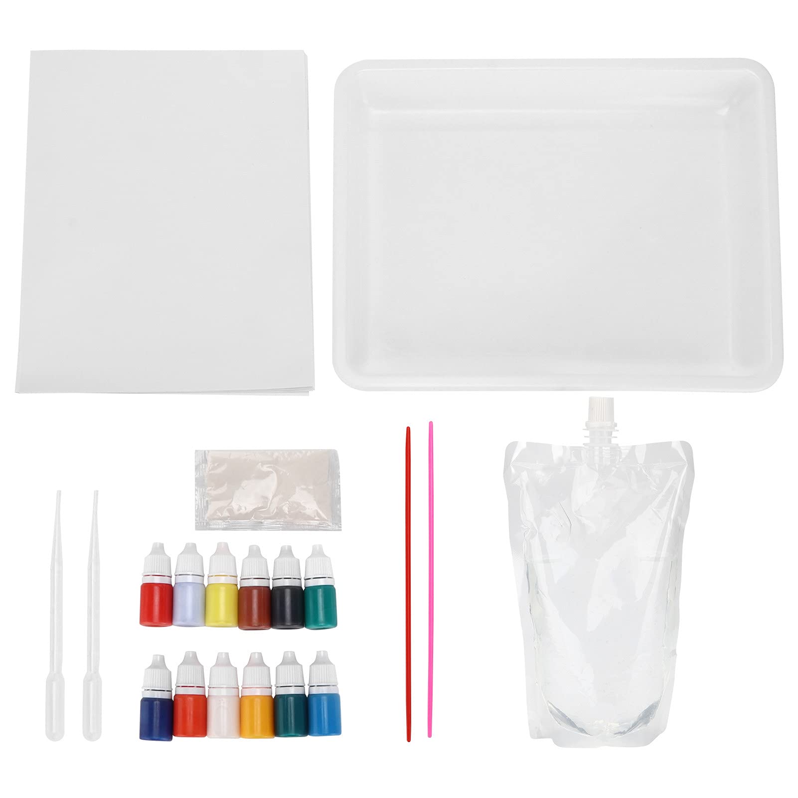 Water Marbling Paint Kit for Kids - DIY Art Supplies with Straw, Tray & Drawing Paper | Fun Water Painting Activity for Creative Arts & Crafts Projects | Perfect for Birthday Parties, Classroom Activities & Family Bonding Time
