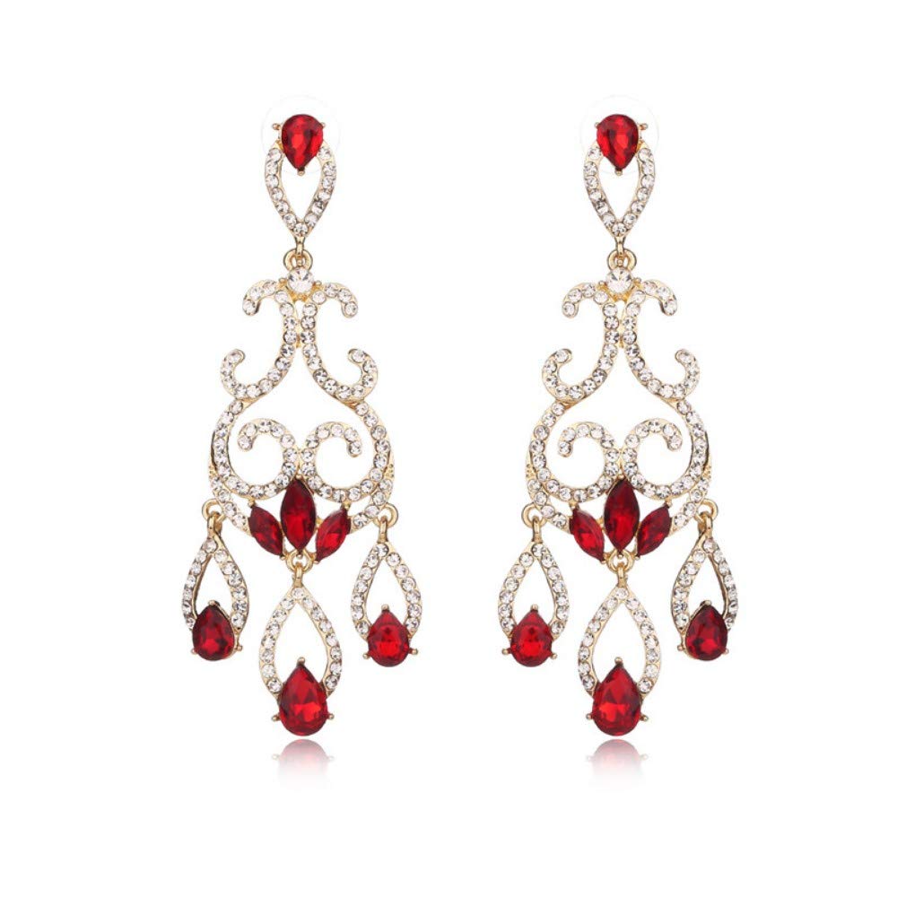 XTT Elegant Women's Earrings Set - Hoops, Studs, Drop Tassel & Leaf Crystal Long Earrings | Luxury Statement Jewelry for Party, Christmas & Fashion | Perfect for Evening Events, Weddings & Special Occasions