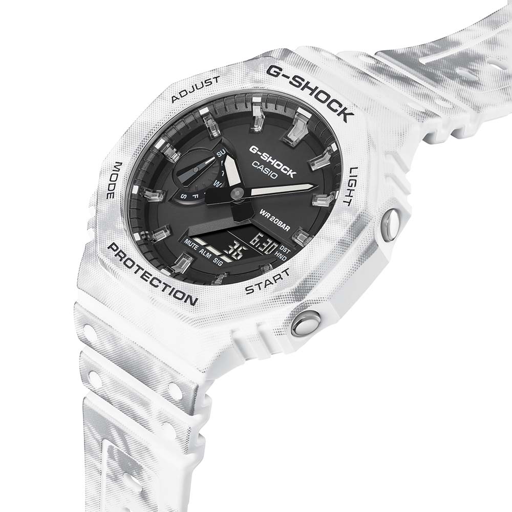 G Shock GAE2100GC 7A Grunge Snow Camo Digital Watch - Rugged Military Style Sports Watch for Men - Perfect for Outdoor Adventures, Hiking & Extreme Sports