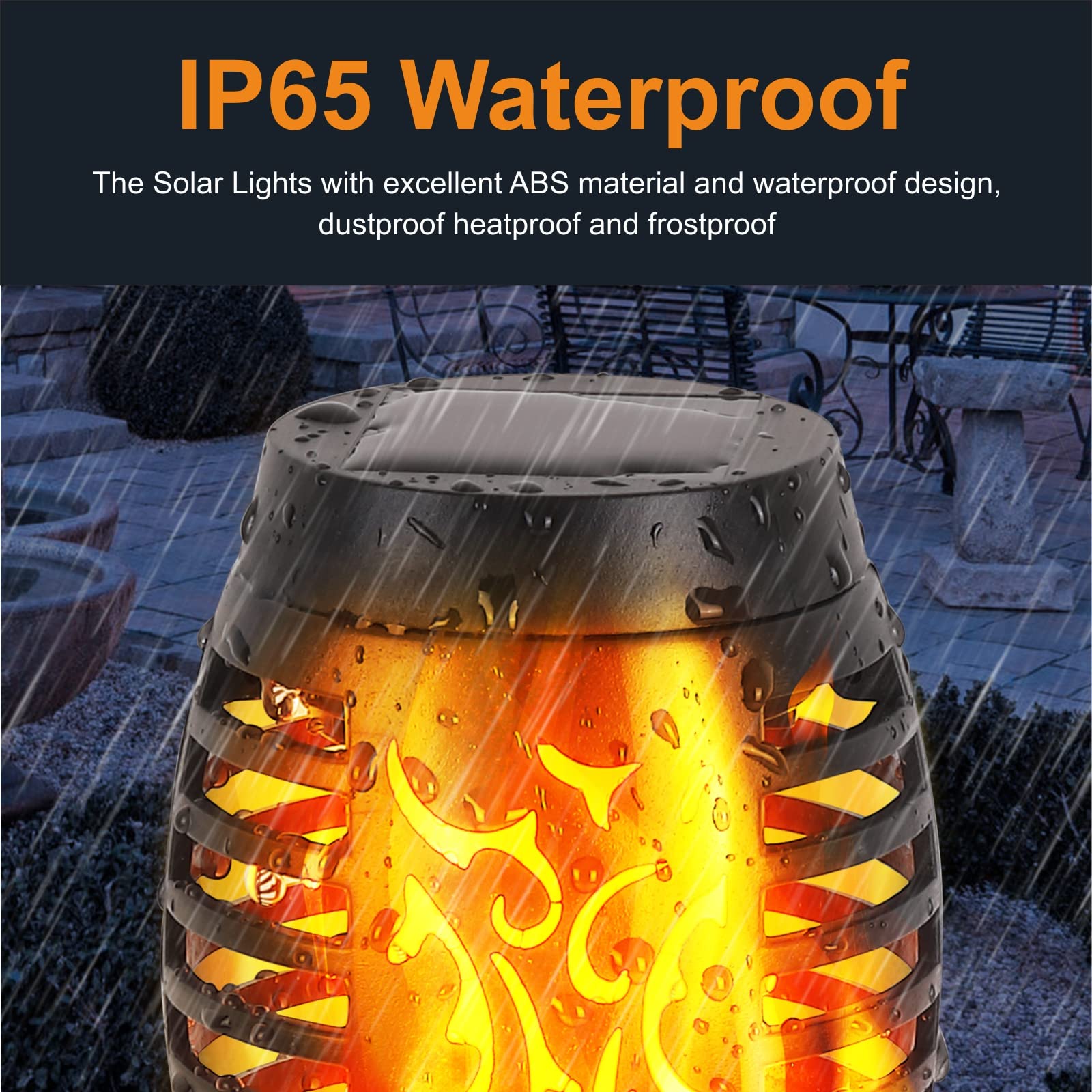 Upgraded 8 Pack Solar Outdoor Lights with Flickering Flame Effect - Waterproof Solar Torch & Landscape Lights for Pathway, Porch, Yard, Garden Decor - Perfect for Patio, Walkway, and Backyard Ambiance Lighting