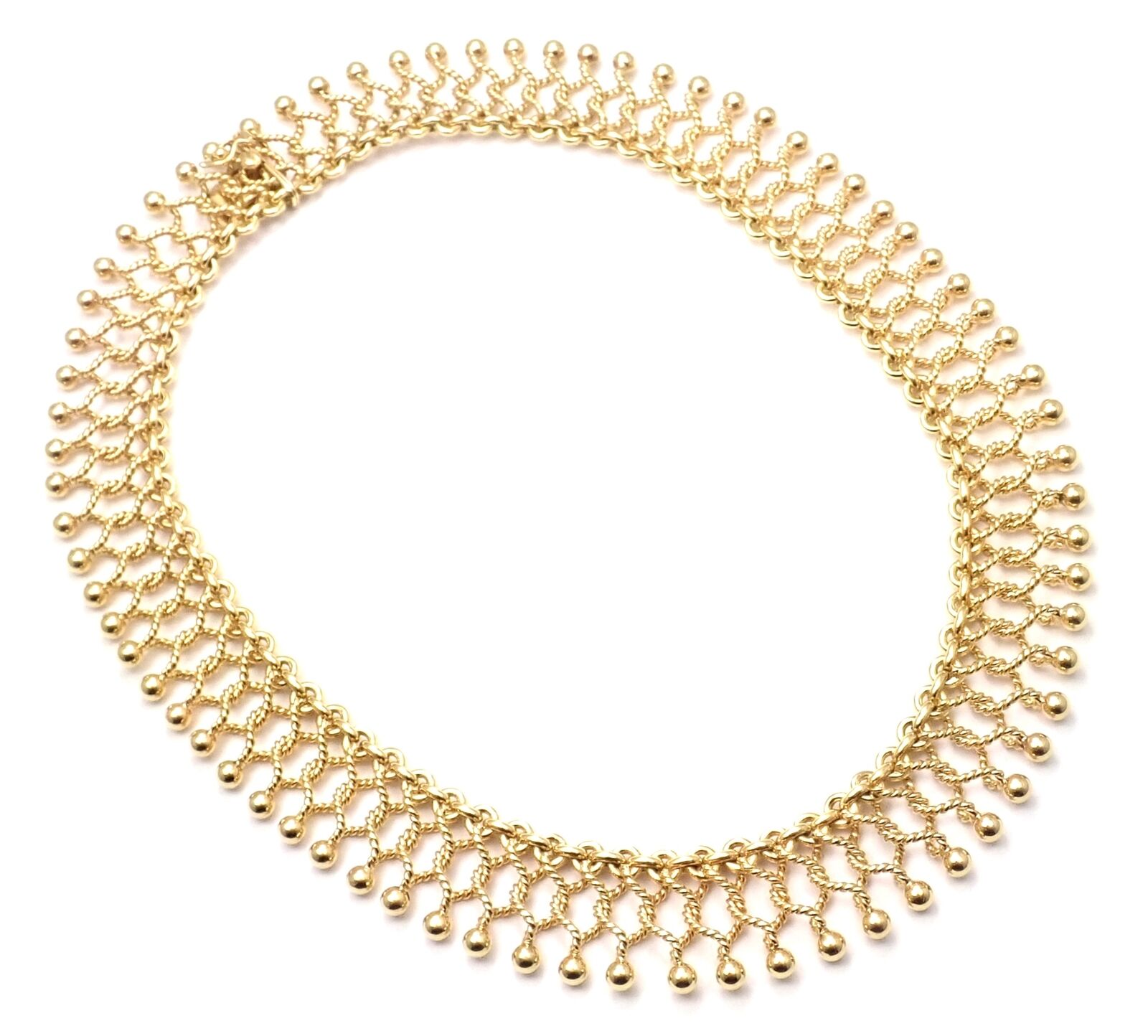 Authentic Vintage Tiffany & Co 18k Yellow Gold Cleopatra Collar Link Necklace - Elegant Statement Jewelry for Women, Perfect for Parties, Weddings & Special Occasions
