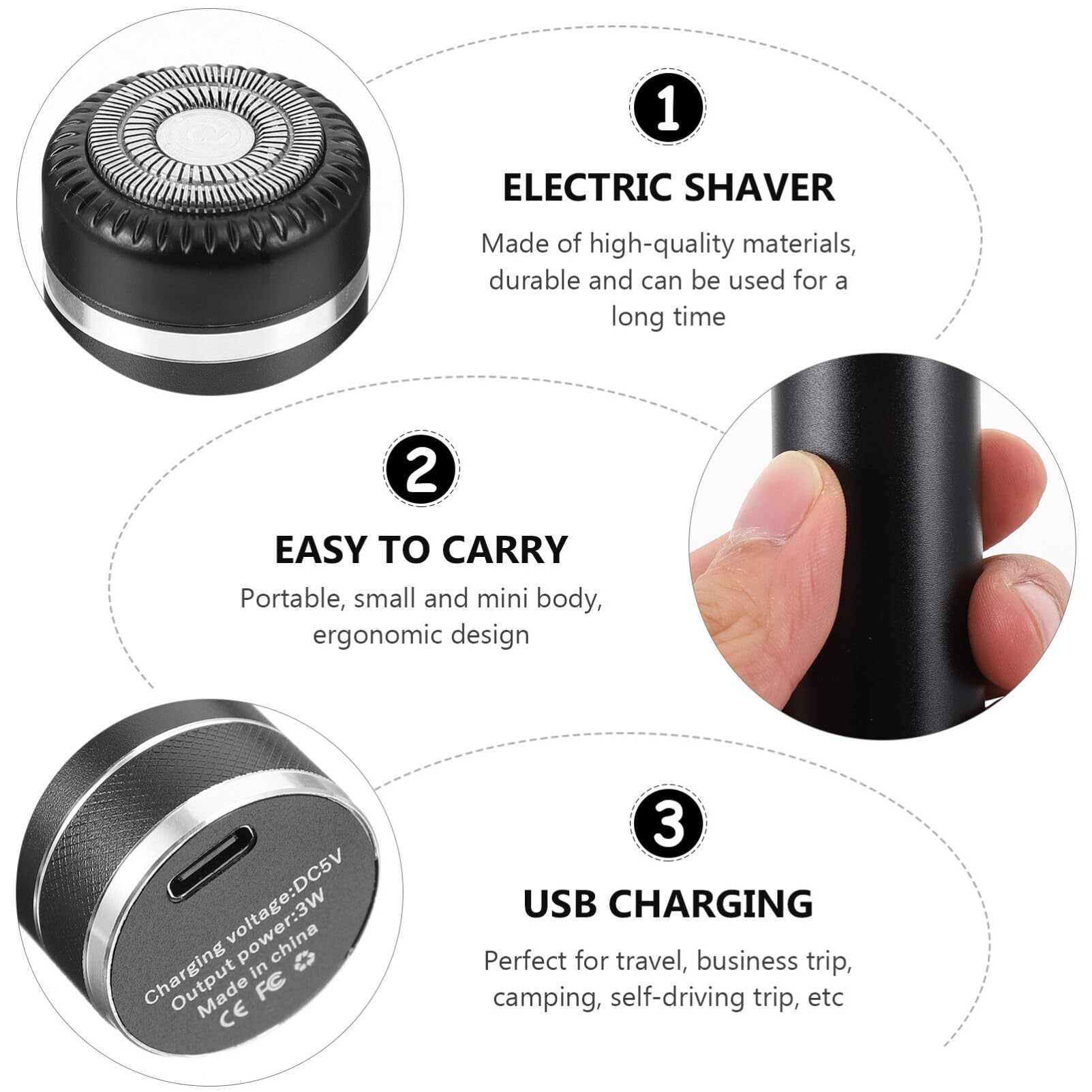 POPETPOP Electric Beard Trimmer for Men & Women - Rechargeable USB Shaver with Waterproof Design, Smooth Cutting Blades, Compact & Portable - Perfect for Travel, Home & Gym Use