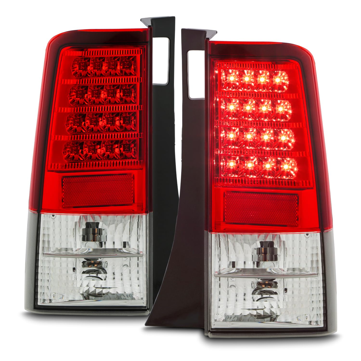 AKKON Red Clear V2 LED Tail Lights Brake Lamps Replacement Pair for 2003-2007 Scion XB bB - Left & Right - Enhance Night Visibility & Style for Urban Driving & Car Shows
