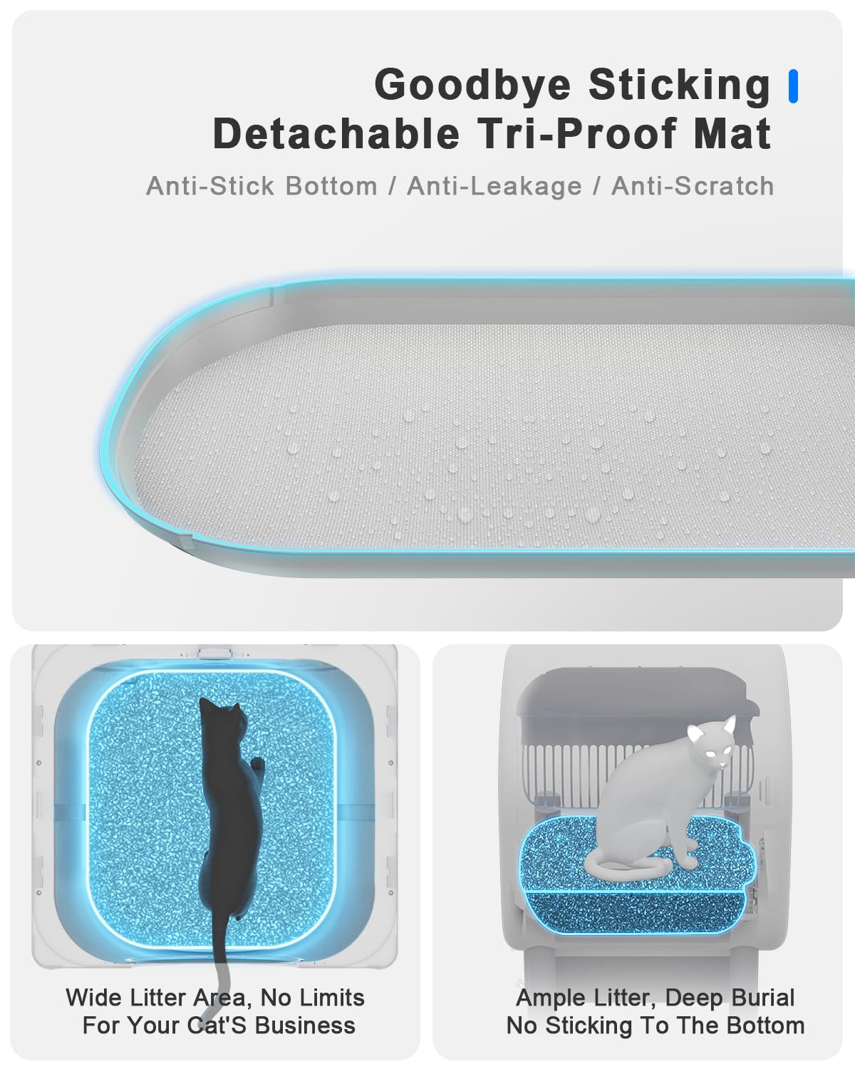 Self Cleaning Cat Litter Box - 65L Automatic Smart Litter Box for Multiple Cats with APP Control, Odor-Free & Low Noise - Perfect for Home, Office & Travel Use