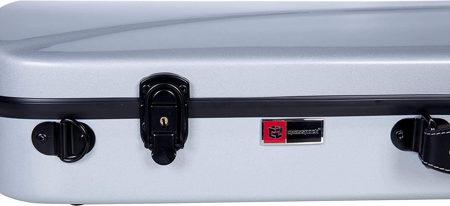 Crossrock CRF1020DVSL Silver Fiberglass Violin Case - Backpack Style for 4/4 Full Size Violins | Durable & Lightweight Protection for School, Travel & Performances