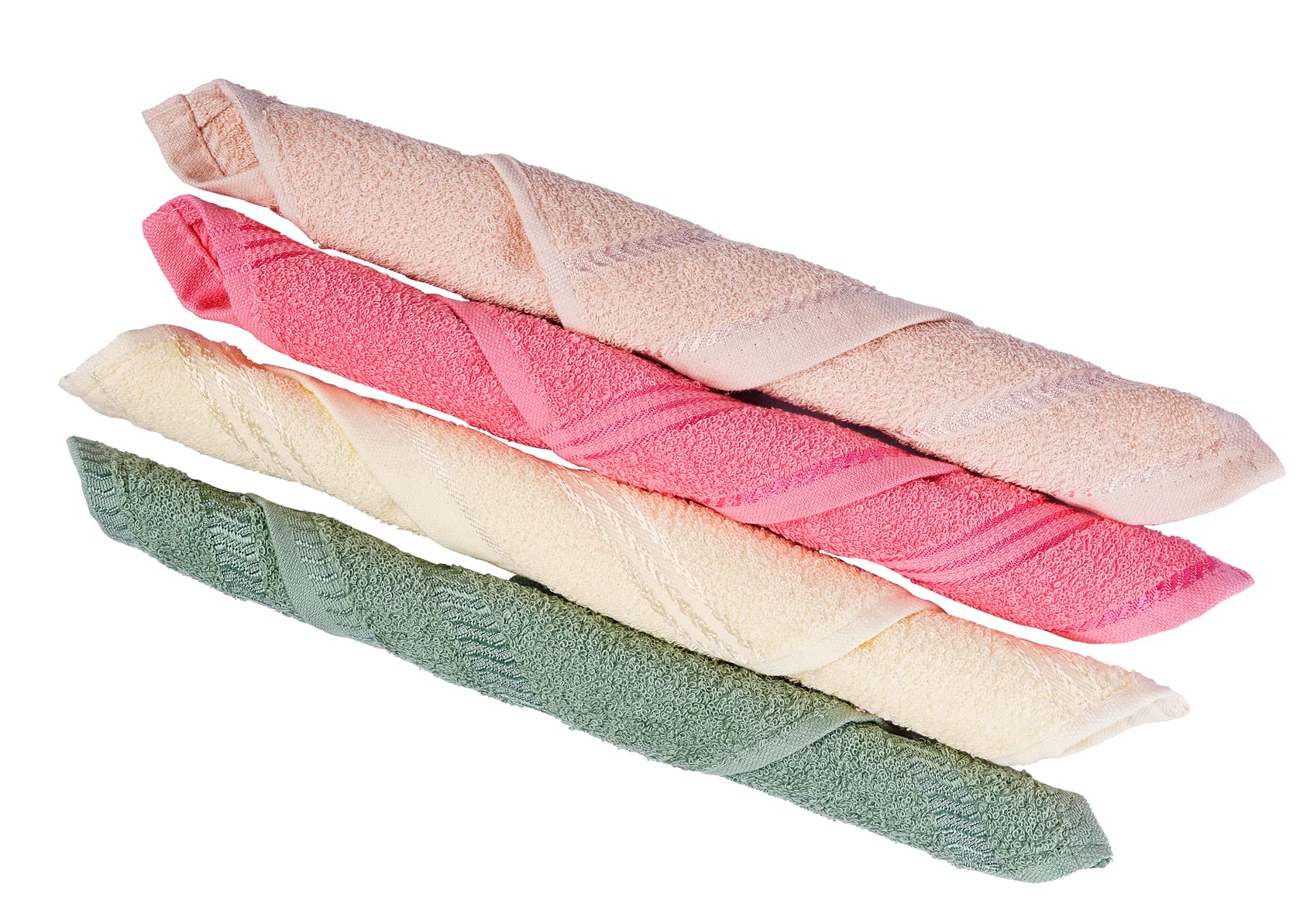 GRGRASP Thread That Bind Relations 100% Cotton Face Towel Set of 12 Pcs, 300 GSM, 27x27 cm, Multi-Color, Perfect for Gym, Travel, and Spa