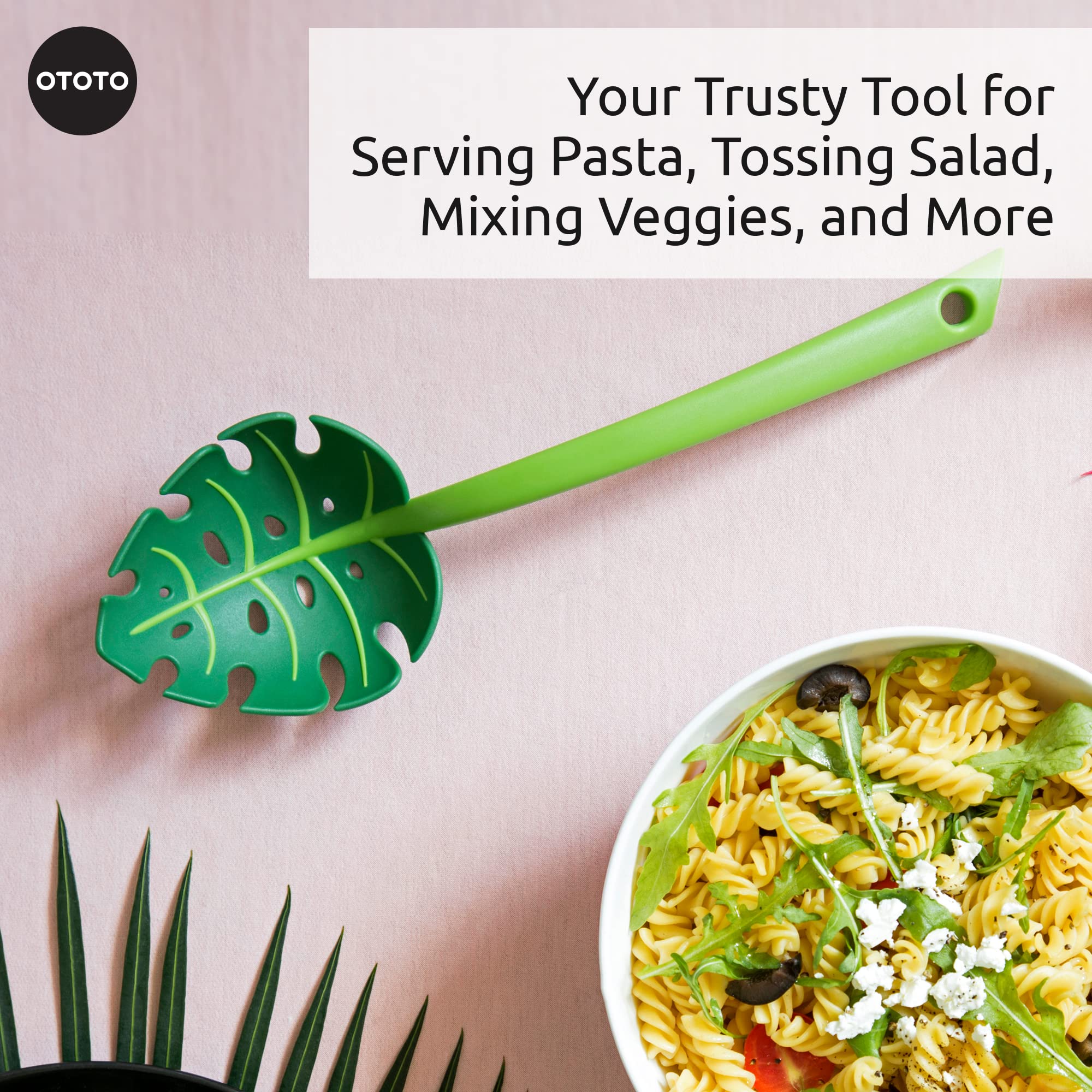 OTOTO Jungle Spoon Monstera Ladle - BPA-Free High Heat Resistant Nylon Cooking Spoon for Nonstick Cookware - Perfect for Soups, Sauces & Kitchen Decor - Unique Kitchen Gadgets & Gifts for Home Chefs