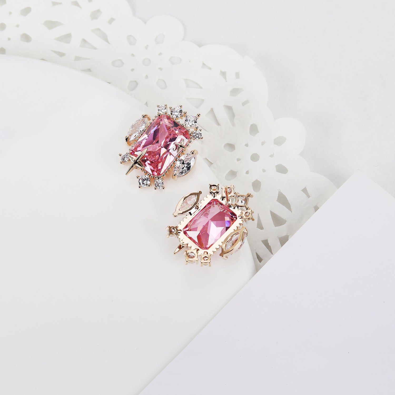 Square Cubic Zirconia Stud Earrings for Women - Elegant Wedding Jewelry & Girl Accessories - Perfect for Bridal, Anniversary & Special Occasion Gifts