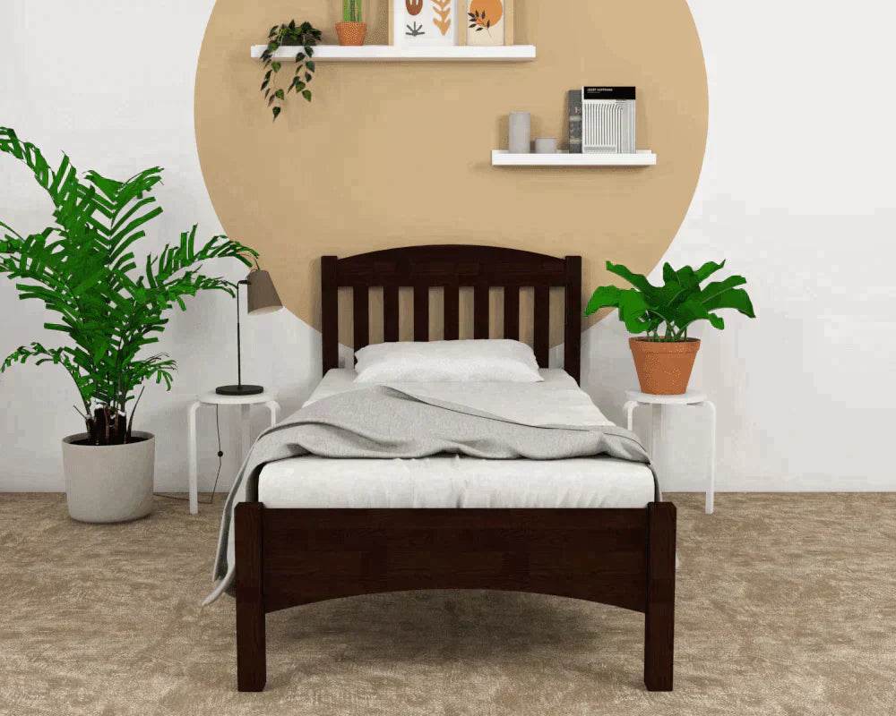 Elisee Solid Wood Bed Frame - Queen Size, Sturdy & Elegant Platform Bed with Headboard - Perfect for Master Bedroom, Guest Room, or Modern Home Decor