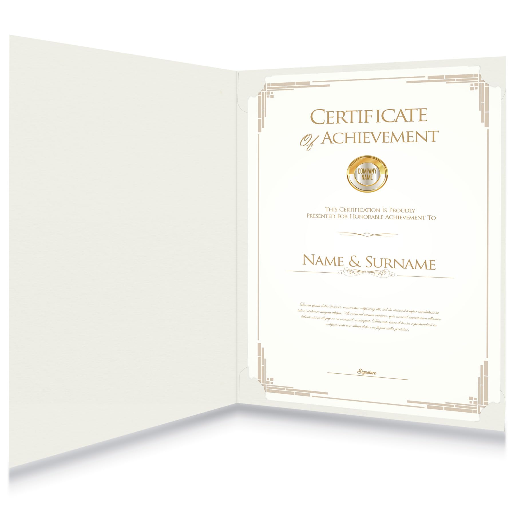 HAUTOCO 30-Pack White Diploma Certificate Holders with Gold Foil Border - Letter Size 8.5x11 Document Covers for Awards, Graduation & Professional Use - Perfect for School Diplomas, Office Certificates & Presentation Documents