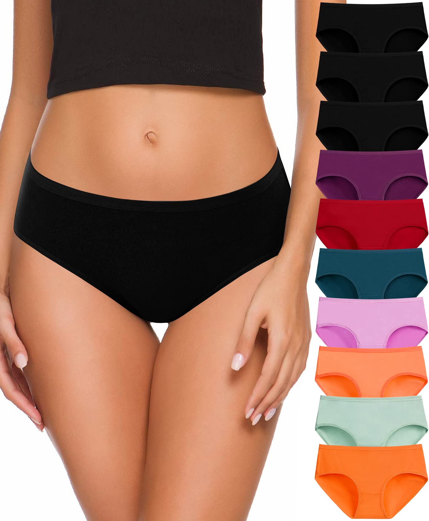 K-CHEONY Women's Cotton Hipster Panties - Breathable Low Rise Underwear for Ladies & Teens - Comfortable Everyday Wear for Work, Gym & Sleep