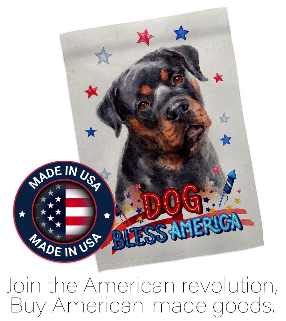Patriotic Mahogany Rottweiler Garden Flag Set with Stand - Dog Yard Decor for Outdoor & Home