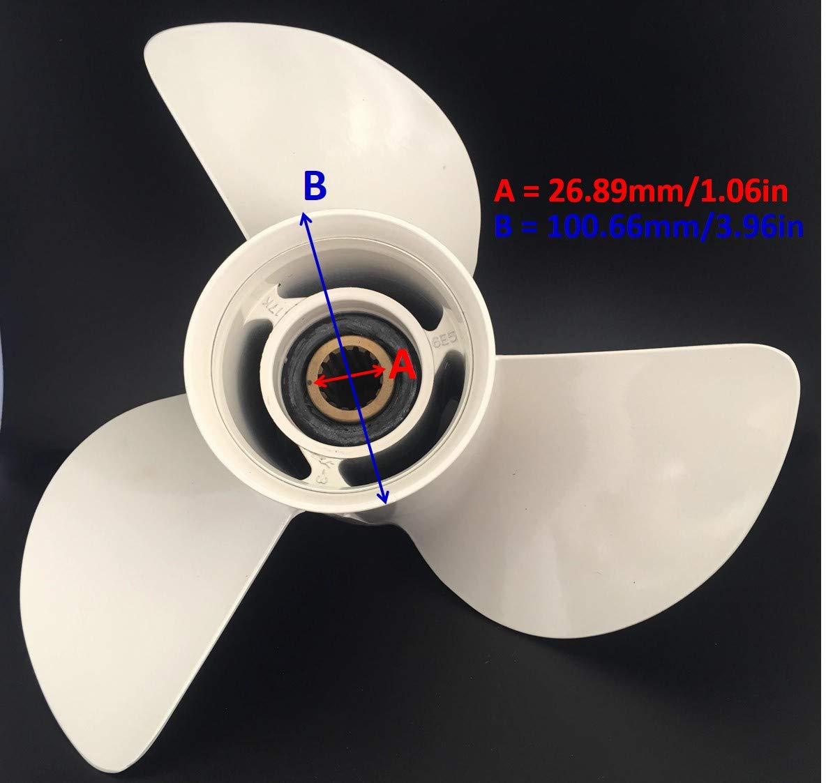 Yamaha Outboard Motor Aluminum Propeller 13.25x17 - Compatible with 60HP 70HP 75HP 80HP 85HP 90HP 115HP 130HP Engines - Replacement for 6E5-45945-01-00 6E5-45945-01-EL T85-04020000 - Perfect for Boating, Fishing & Water Sports