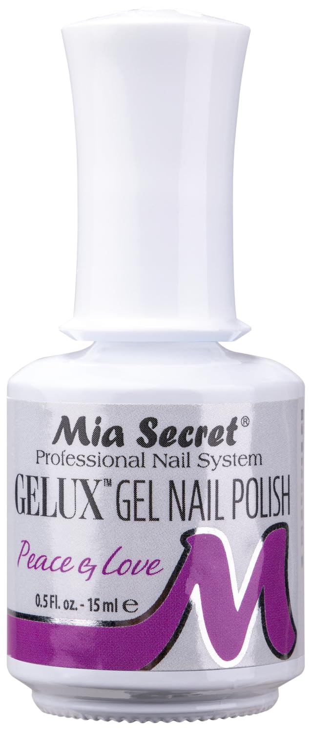 Mia Secret Gelux Soak Off Gel Nail Polish - Peace & Love Color - UV/LED Lamp Cured Long Lasting Gel Polish for Salon Quality Manicures - Perfect for Nail Art, Home Use, and Professional Salons