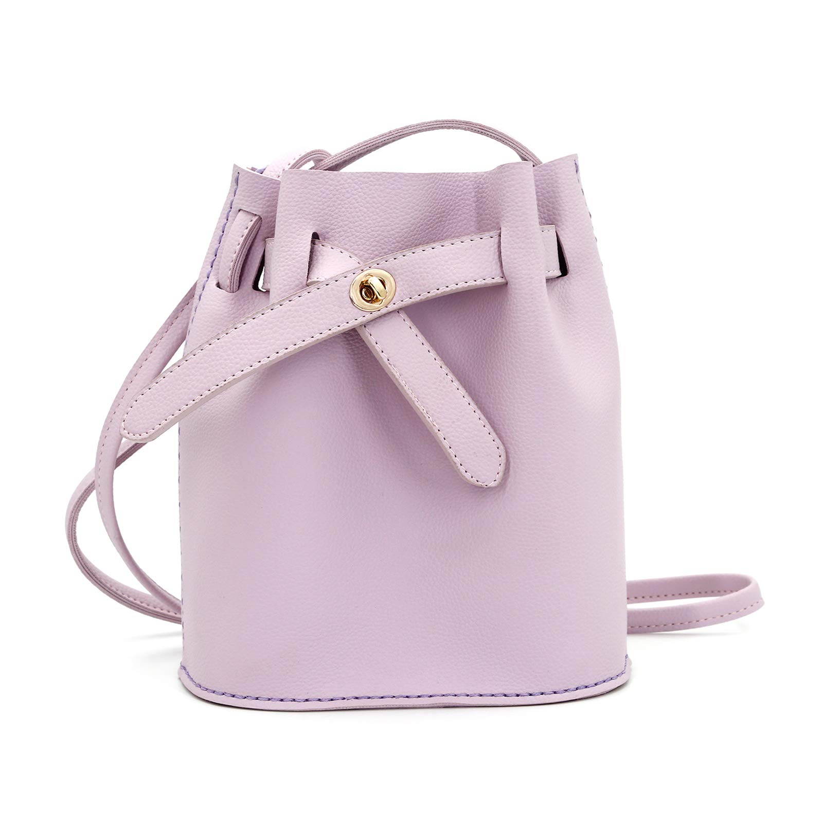 DIY Bucket Bag - PU Leather Drawstring Small Handbag & Shoulder Purse for Women & Kids (Purple) | Perfect for Daily Use, Shopping & Travel Accessories