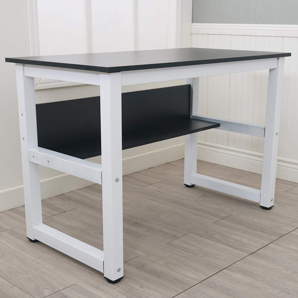 Modern Writing Desk for Home Office - Ergonomic Study Desk with Storage | Perfect for Remote Work, Online Classes & Small Spaces