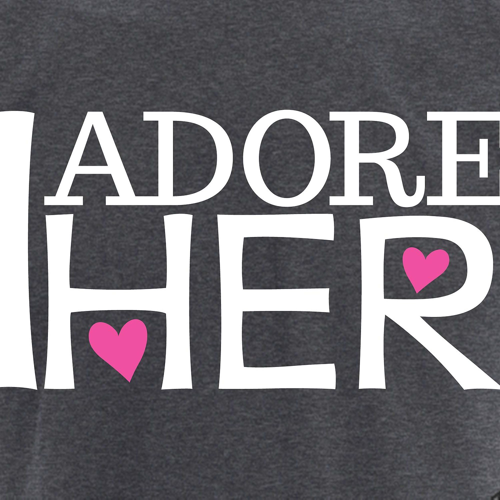 Men's I Adore Her Matching Couples Pajama Set - Charcoal Gray Novelty Sleepwear for Couples | Romantic Gift for Valentine's Day & Anniversary | Cozy Lounge Wear for Date Nights at Home