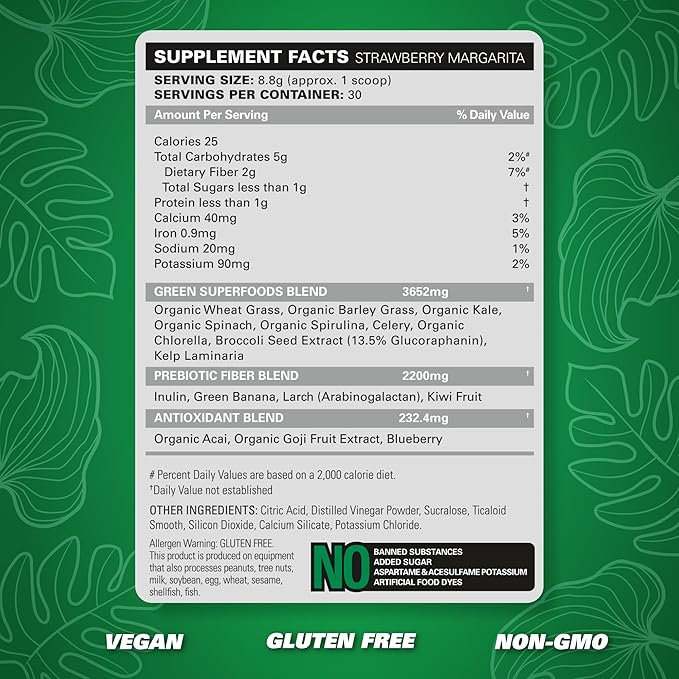 EHP OxyGreens Daily Super Greens Powder - Organic Superfood Blend with Spirulina, Wheatgrass & Probiotics for Detox & Energy Boost - Perfect for Smoothies, Juices & Healthy Lifestyle