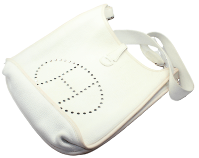 Authentic Hermes Evelyne PM Handbag in Parchment White Clemence Leather - Luxury Shoulder Bag for Women, Perfect for Work, Travel & Everyday Use