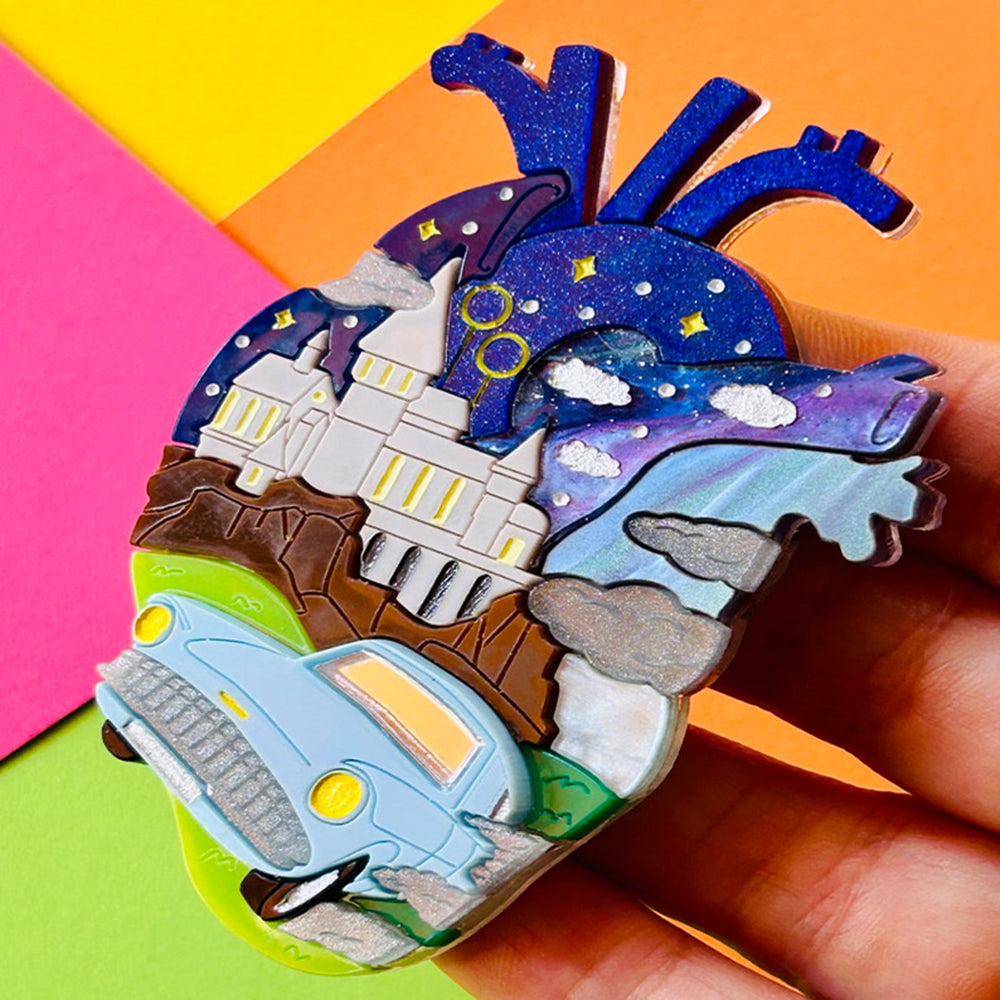 Anatomical Heart Acrylic Brooch - Magic is Where Your Heart Is by Makokot Design | Unique Gothic Jewelry for Women, Perfect for Lapel Pins, Jackets, Bags & Alternative Fashion Accessories