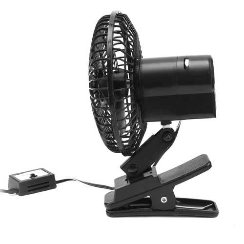 12V 6-Inch Clip-On Car Oscillating Fan with 2M Cable & Speed Control - Perfect for Truck, Van, RV Cooling & Ventilation on Hot Summer Days