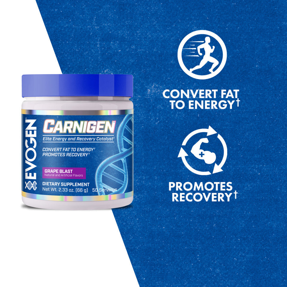 Evogen Carnigen Pre-Workout Supplement - 50 Servings for Enhanced Energy & Performance | Ideal for Gym, Fitness & Bodybuilding Training