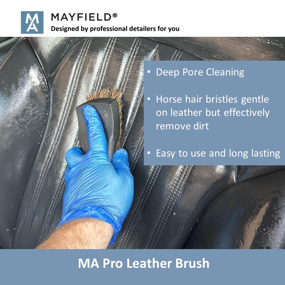 Mayfield Triple Car Brush Kit - Boars & Horse Hair for Auto Detailing